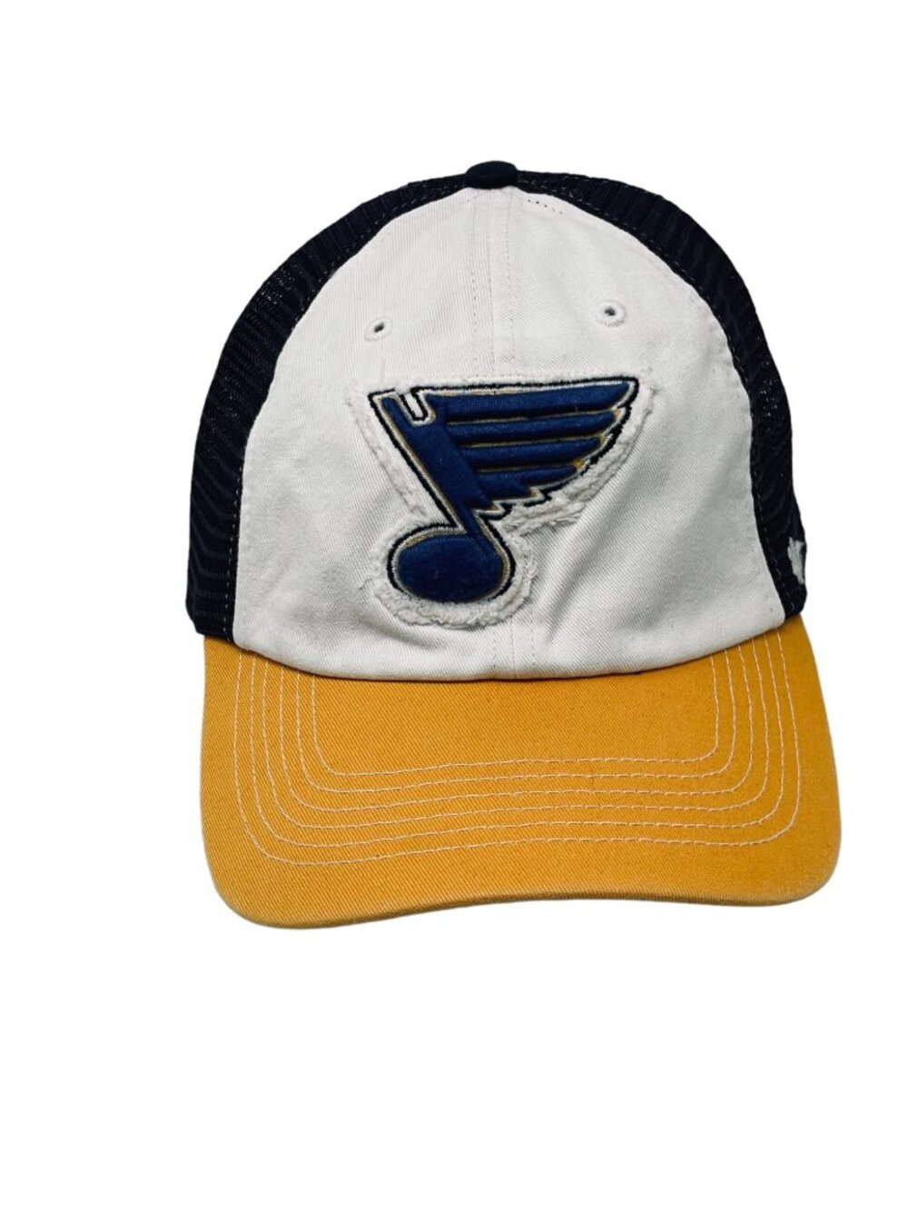 '47 Brand St Louis Blues Mesh Back Cap One Size Stretch Fit White Black Unisex